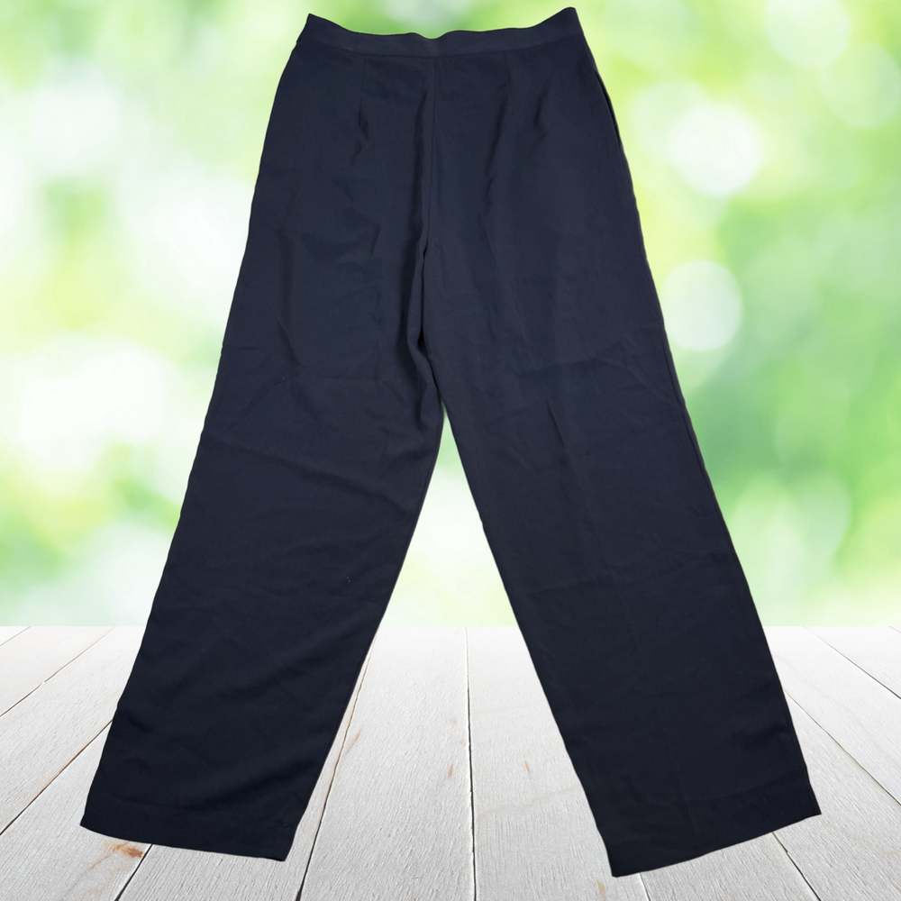 Vintage Y2K JG HOOK Sailor Pants High Rise Nautical Wide Leg Navy Womens 14 - Picture 2 of 16